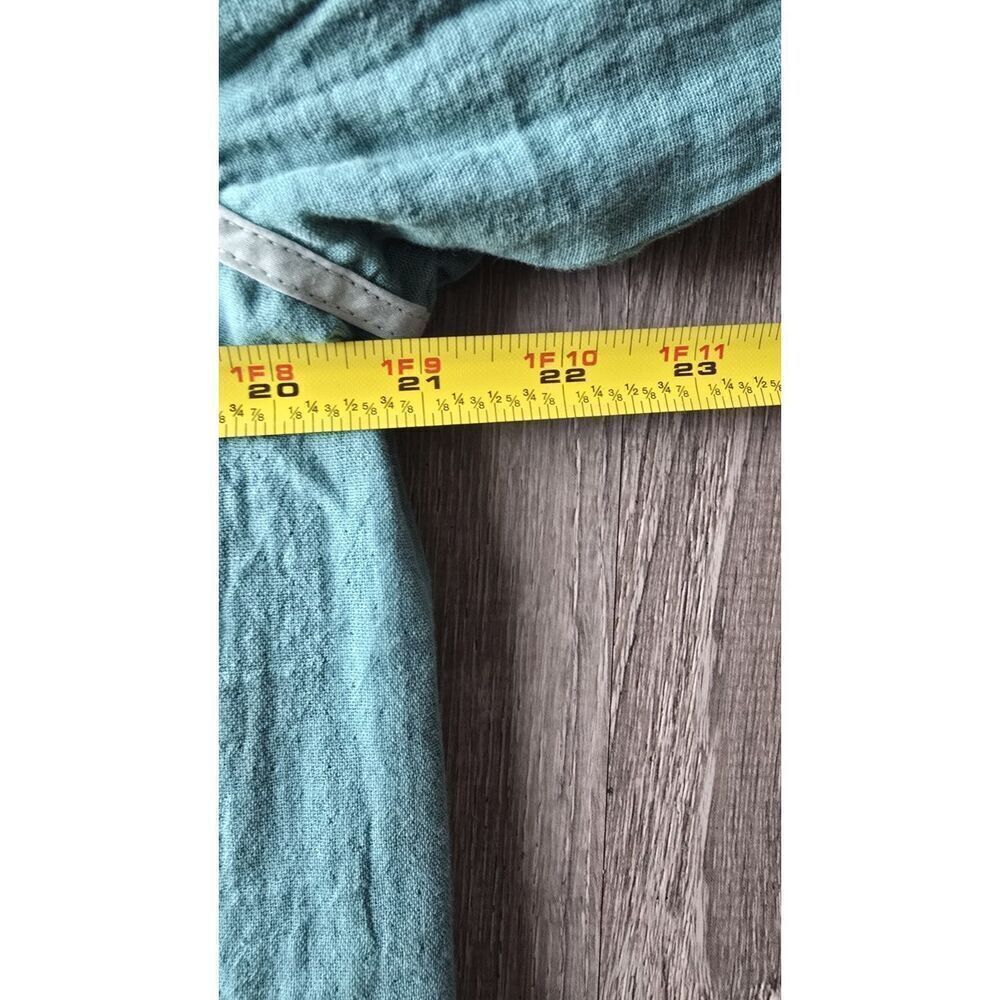 Lands End Women's Size Large Gauze Textured Cotton Jacket Teal Shadow Spring - Picture 6 of 7